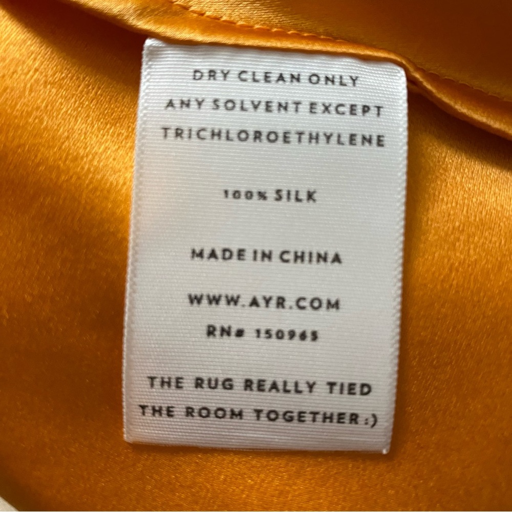 AYR DRESS MAXI ORANGE SILK SLIP ON SPAGHETTI STRAP SIZE S - Picture 12 of 12